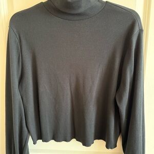 Forever 21 Black Ribbed Long Sleeve Top
